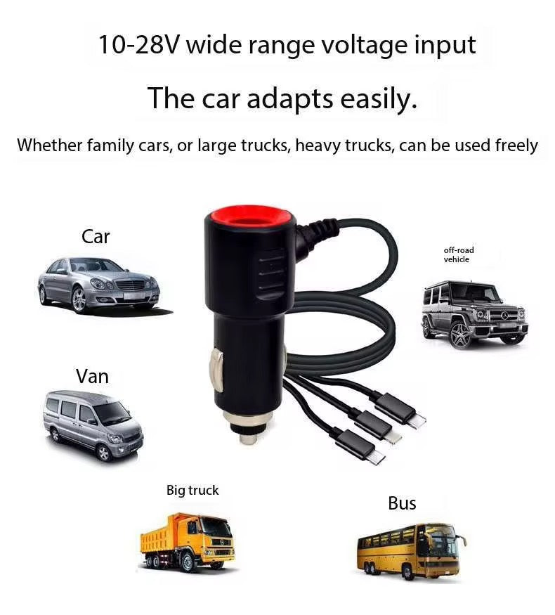 🔌 Chargeur Voiture Multifonction – Recharge Rapide ⚡