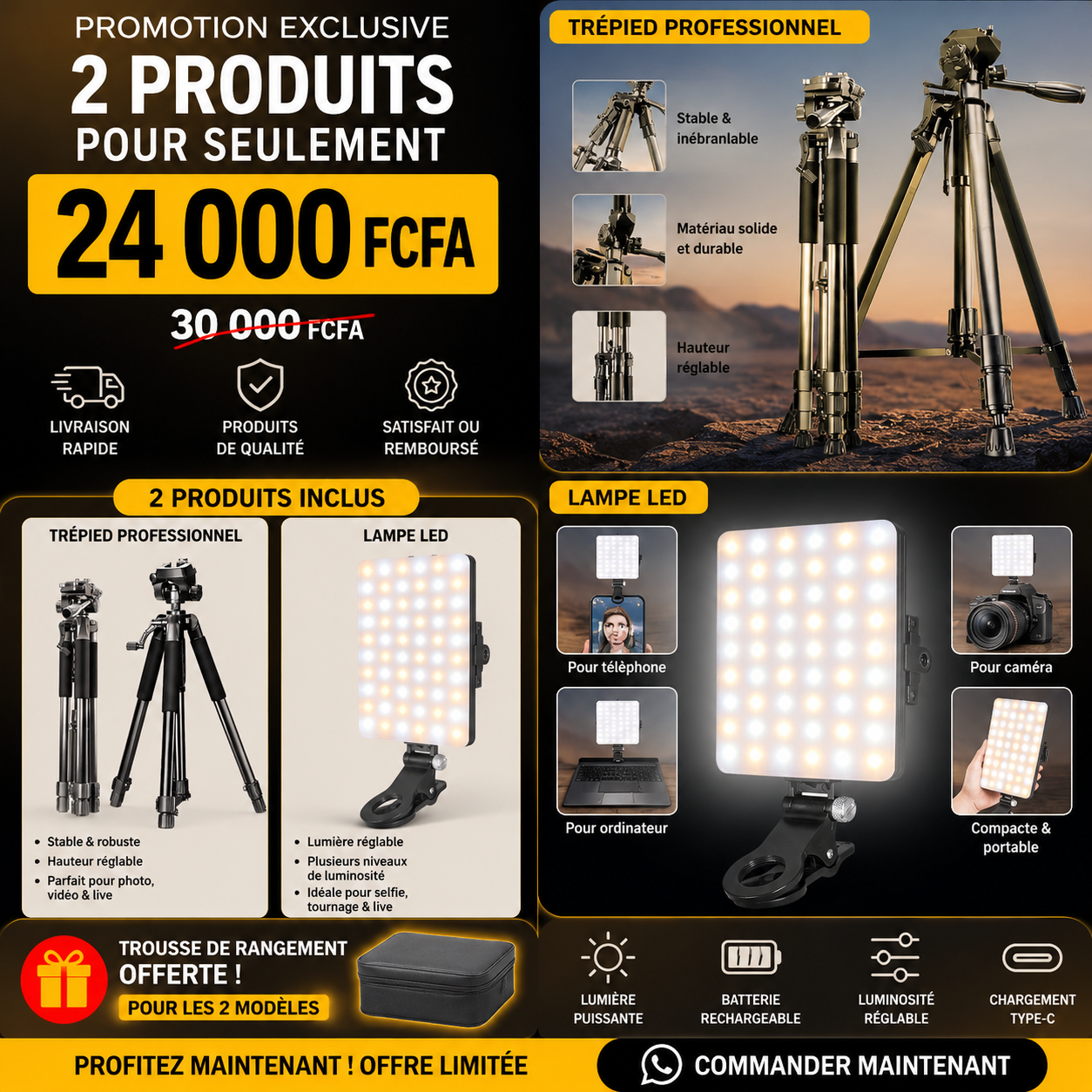 ✅ 2 produits pour seulement 24 000 FCFA (au lieu de 30 000 FCFA)