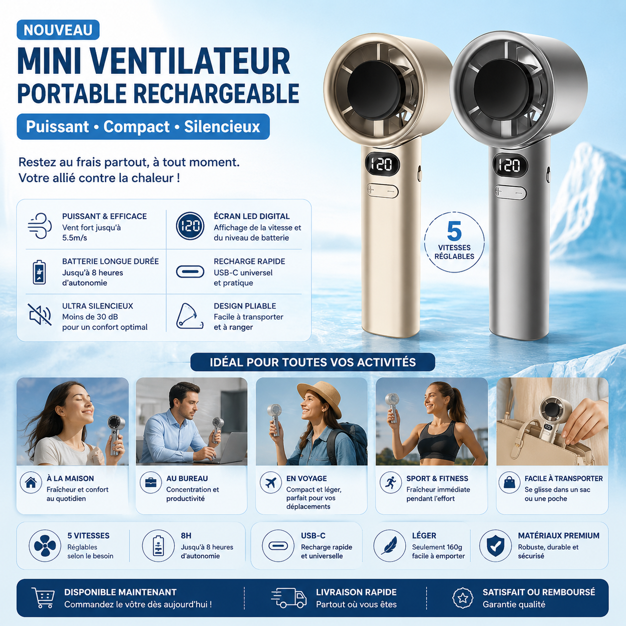 LA CHALEUR N’A AUCUNE CHANCE FACE À CE MINI VENTILATEUR TURBO