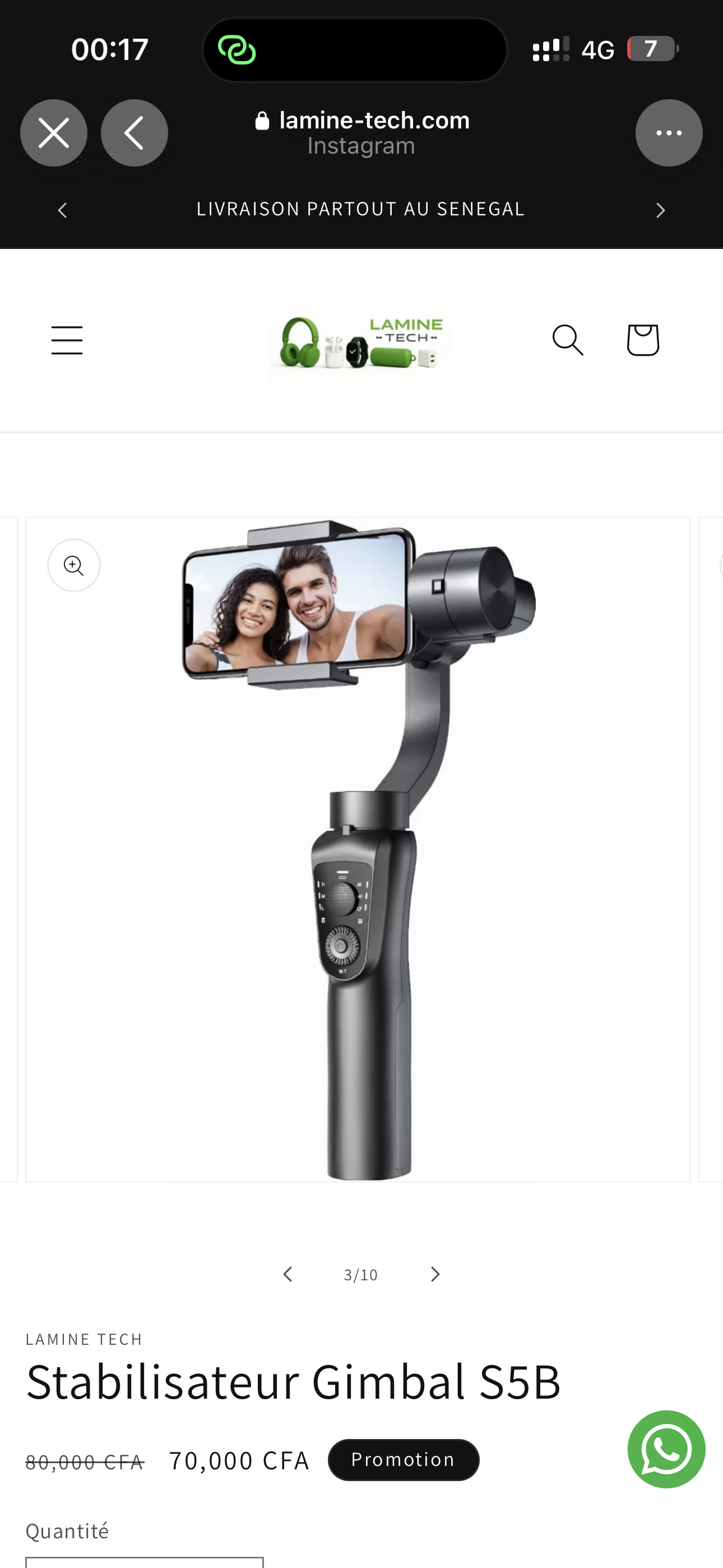 📱 STABILISATEUR GIMBAL 3 AXES POUR SMARTPHONE – VIDÉOS PROFESSIONNELLES