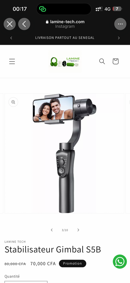 📱 STABILISATEUR GIMBAL 3 AXES POUR SMARTPHONE – VIDÉOS PROFESSIONNELLES