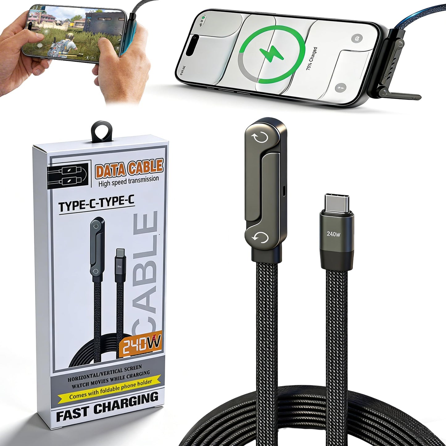 CÂBLE MULTIFONCTION Q Type-C vers Type