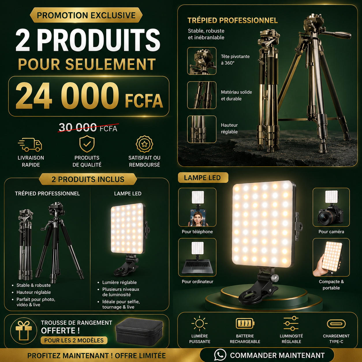 ✅ 2 produits pour seulement 24 000 FCFA (au lieu de 30 000 FCFA)