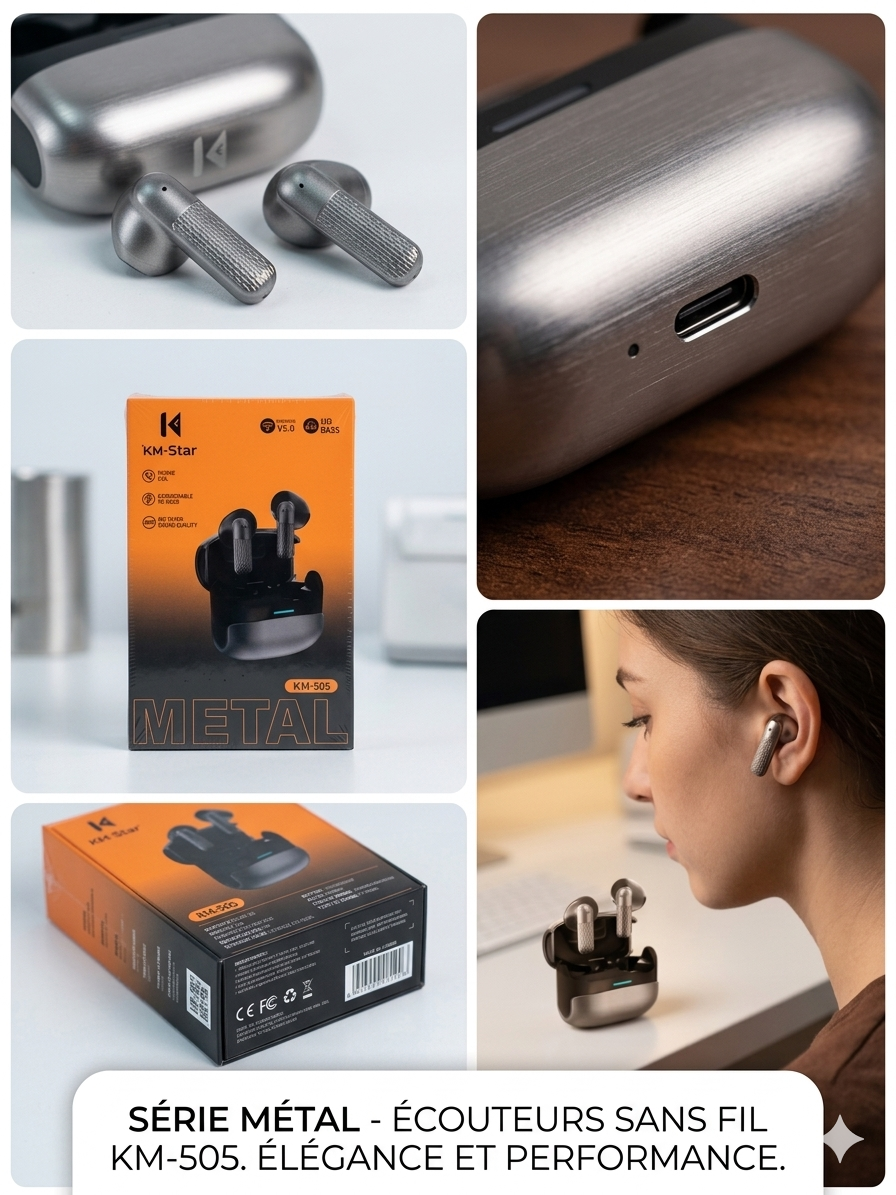 🔥 AIRPODS MÉTAL KM-505